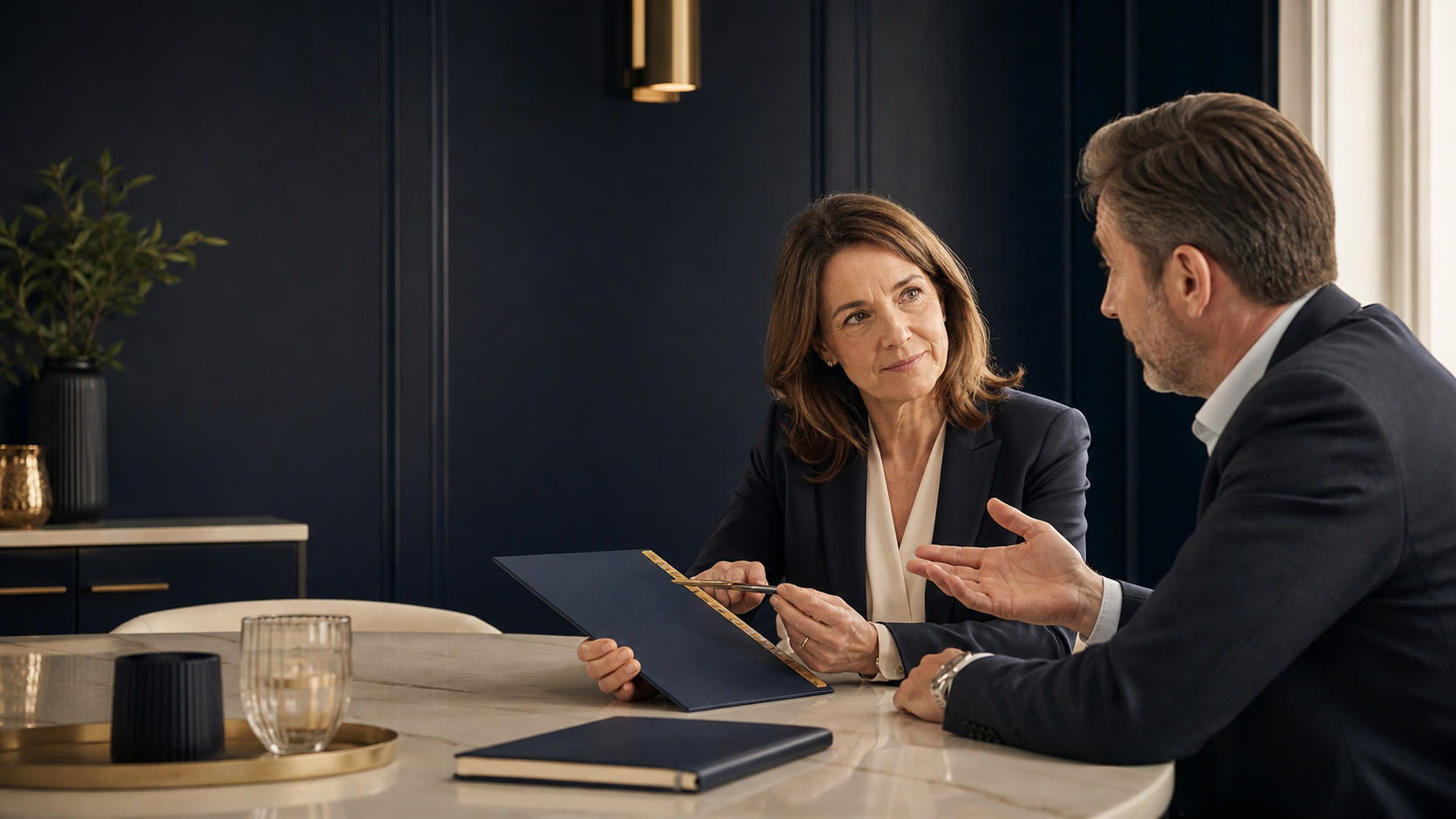 Legal finance adviser answering questions from a solicitor practice